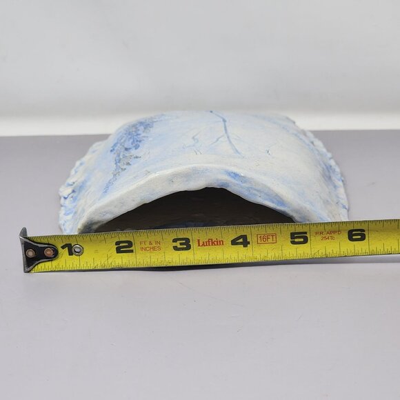 Vintage Hand Made Blue Leaf & Fern Wall Hanging Art Piece Ceramic - Picture 9 of 9